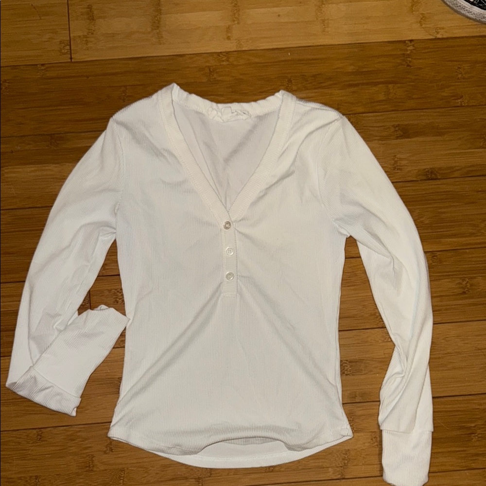 White Button long sleeve Top